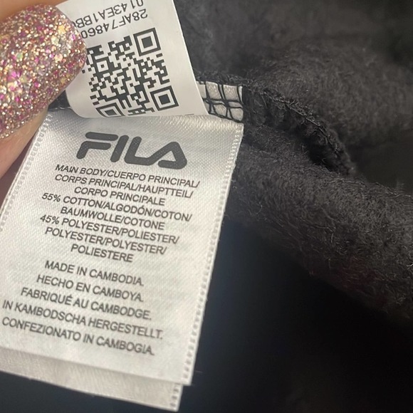 Fila jacket woman’s black zip hooded athletic NWT cotton blend coat Sz XS - Picture 6 of 8